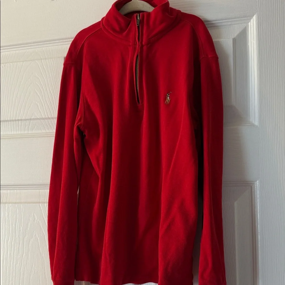 Polo by Ralph Lauren Red Half-Zip Fleece Pullover